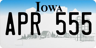 IA license plate APR555