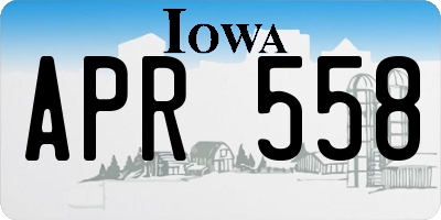 IA license plate APR558