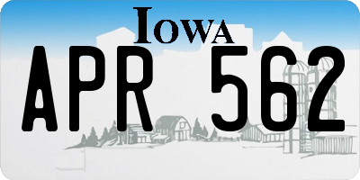 IA license plate APR562