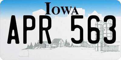 IA license plate APR563