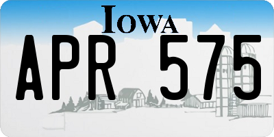 IA license plate APR575