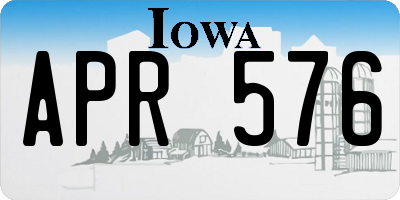 IA license plate APR576