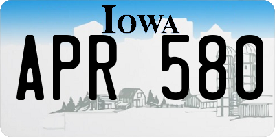 IA license plate APR580