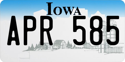 IA license plate APR585
