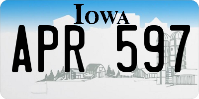 IA license plate APR597