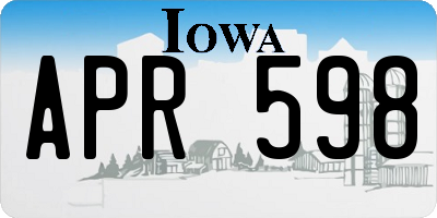 IA license plate APR598