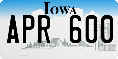 IA license plate APR600