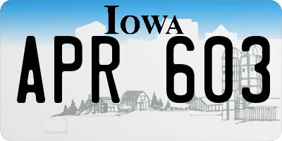 IA license plate APR603