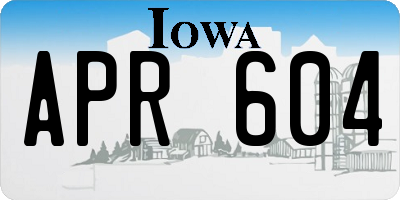 IA license plate APR604