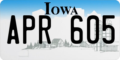 IA license plate APR605