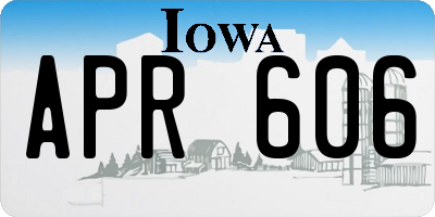 IA license plate APR606