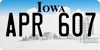IA license plate APR607