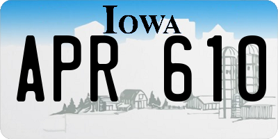 IA license plate APR610