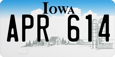 IA license plate APR614