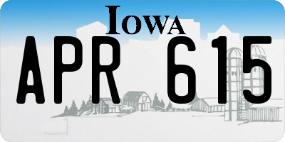 IA license plate APR615