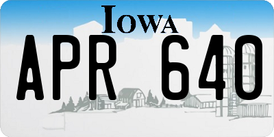 IA license plate APR640