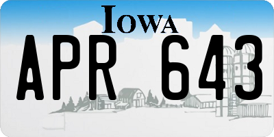 IA license plate APR643