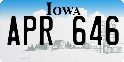 IA license plate APR646