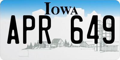 IA license plate APR649