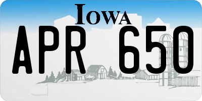 IA license plate APR650