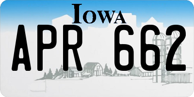 IA license plate APR662