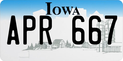 IA license plate APR667