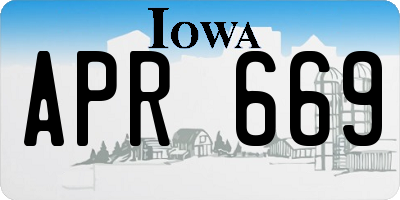 IA license plate APR669