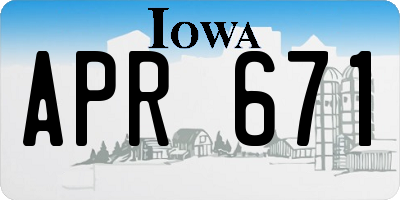 IA license plate APR671