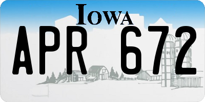 IA license plate APR672