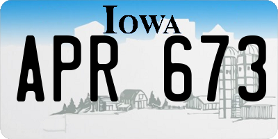 IA license plate APR673