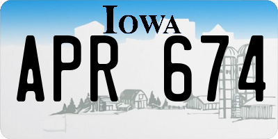 IA license plate APR674