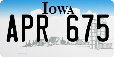 IA license plate APR675