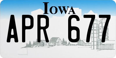 IA license plate APR677