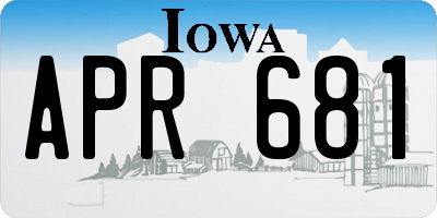 IA license plate APR681