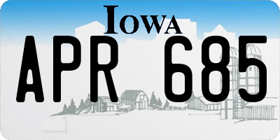 IA license plate APR685