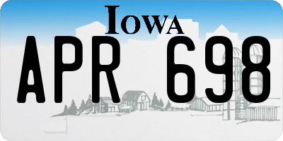 IA license plate APR698
