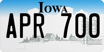 IA license plate APR700