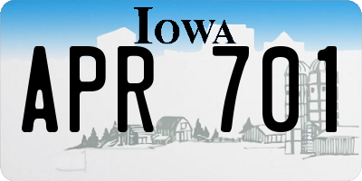 IA license plate APR701