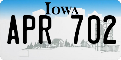 IA license plate APR702