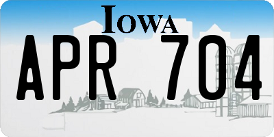 IA license plate APR704