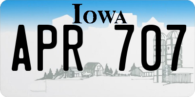 IA license plate APR707