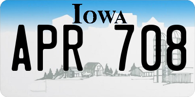 IA license plate APR708