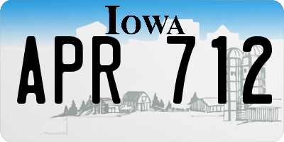 IA license plate APR712