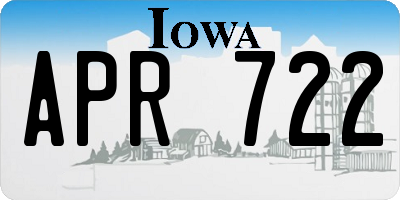 IA license plate APR722