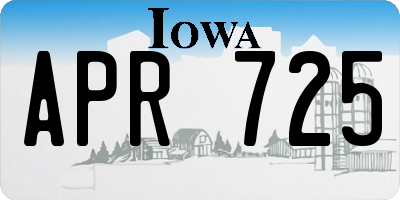 IA license plate APR725