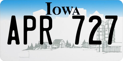 IA license plate APR727