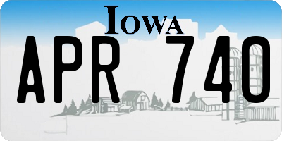 IA license plate APR740