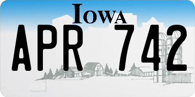 IA license plate APR742