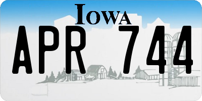 IA license plate APR744