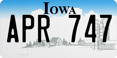 IA license plate APR747